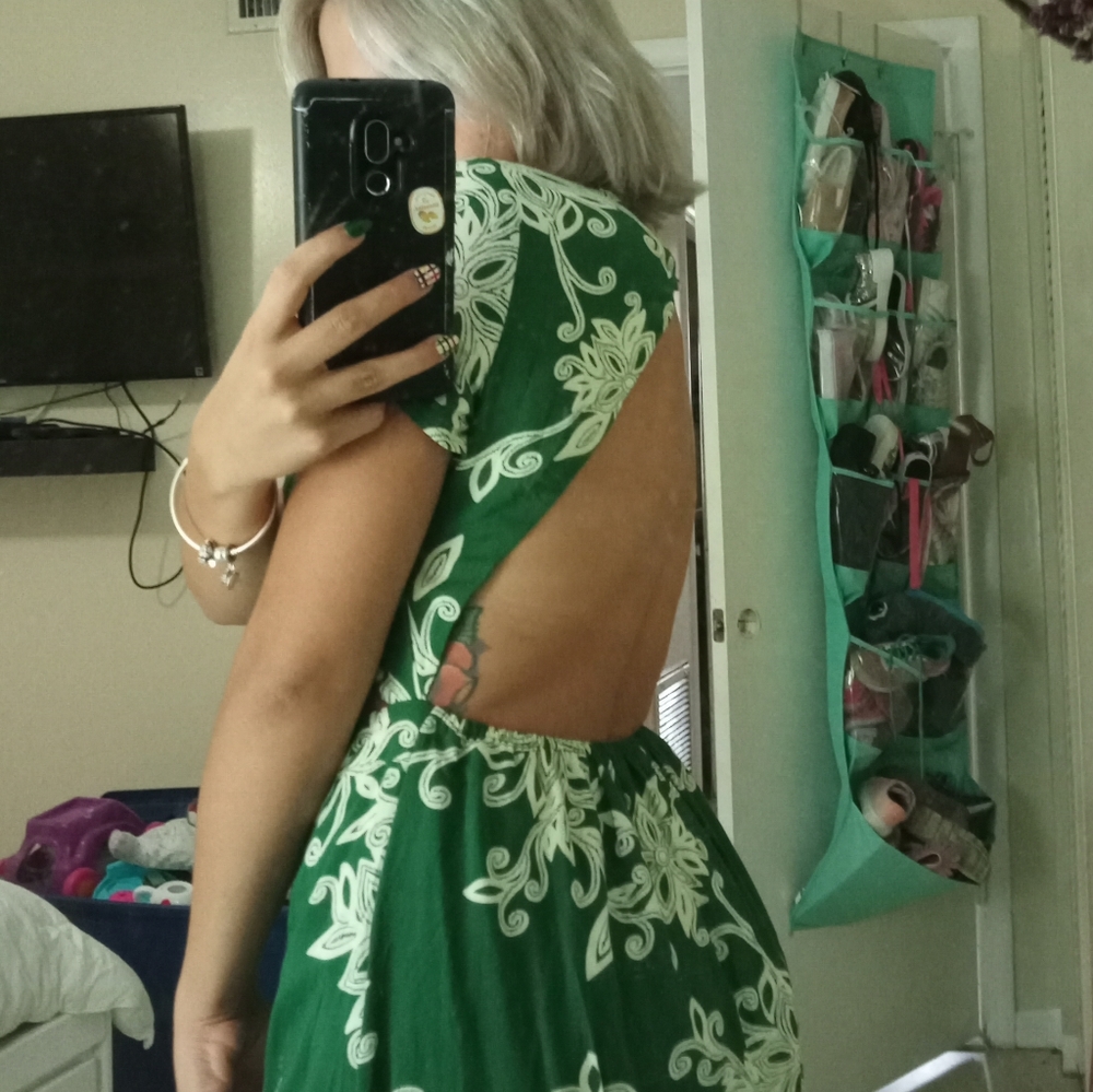 Open back, tie front dress